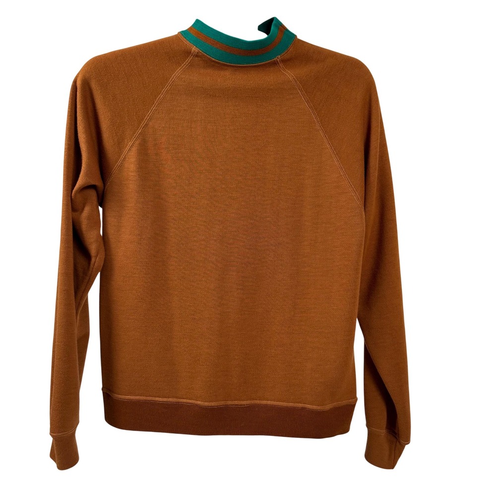 Vintage 60s 70s Fruit Of The Loom Sweatshirt USA Made Raglan Crew Rust Green M